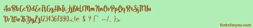 fuente Kindly Jasmine – Fuentes Marrones Sobre Fondo Verde