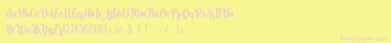 フォントKindly Jasmine – ピンクのフォント、黄色の背景