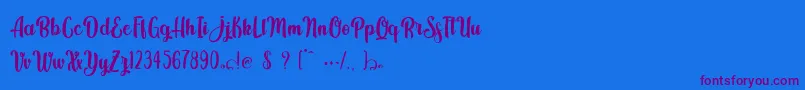 Kindly Jasmine Font – Purple Fonts on Blue Background