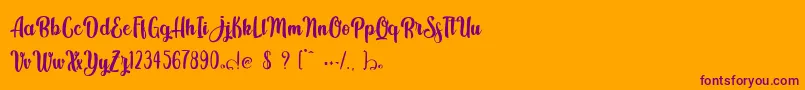 Kindly Jasmine Font – Purple Fonts on Orange Background