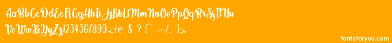 Шрифт Kindly Jasmine – белые шрифты на оранжевом фоне