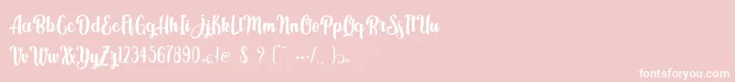 Kindly Jasmine Font – White Fonts on Pink Background