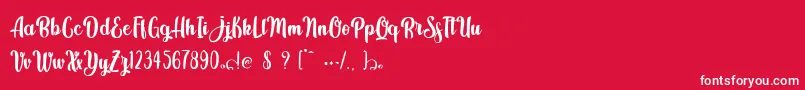 Kindly Jasmine Font – White Fonts on Red Background