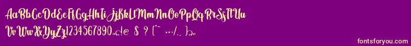 Kindly Jasmine Font – Yellow Fonts on Purple Background