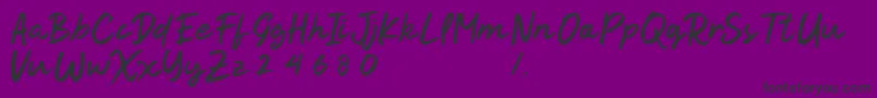 Kindson-fontti – mustat fontit violetilla taustalla
