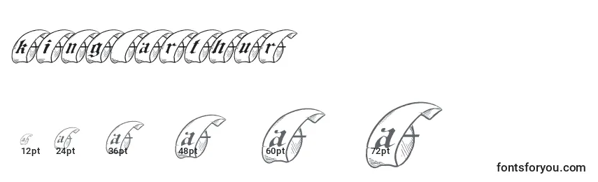 Размеры шрифта KING ARTHUR