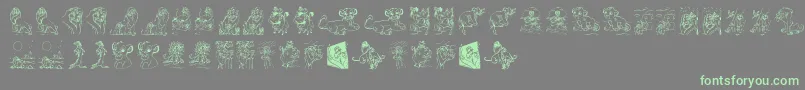 フォントKing Lion – 灰色の背景に緑のフォント