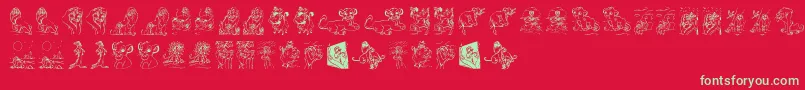 King Lion-fontti – vihreät fontit punaisella taustalla