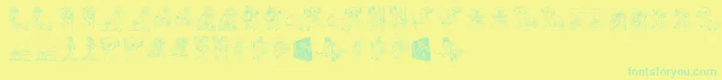 フォントKing Lion – 黄色い背景に緑の文字