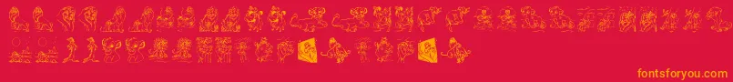 fuente King Lion – Fuentes Naranjas Sobre Fondo Rojo