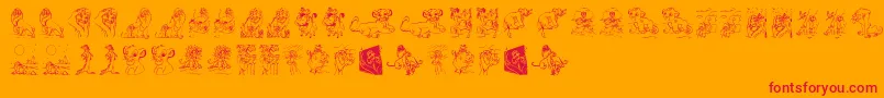 King Lion Font – Red Fonts on Orange Background