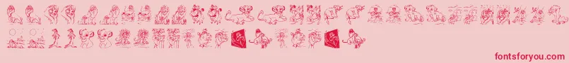 King Lion-fontti – punaiset fontit vaaleanpunaisella taustalla