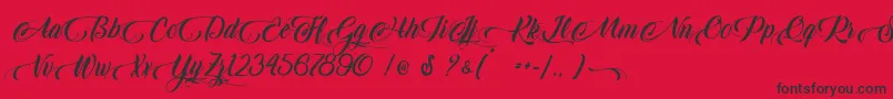 King Lionel   Personal Use Font – Black Fonts on Red Background