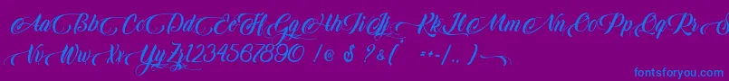 fuente King Lionel   Personal Use – Fuentes Azules Sobre Fondo Morado