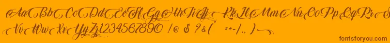 King Lionel   Personal Use Font – Brown Fonts on Orange Background