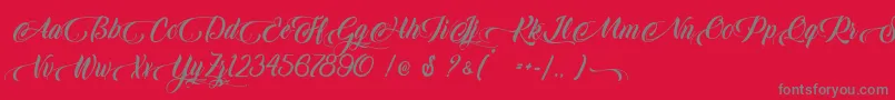 King Lionel   Personal Use Font – Gray Fonts on Red Background
