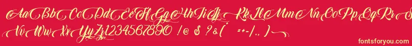 King Lionel   Personal Use Font – Yellow Fonts on Red Background