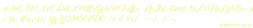 King Lionel   Personal Use-Schriftart – Gelbe Schriften auf weißem Hintergrund