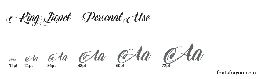 King Lionel   Personal Use Font Sizes