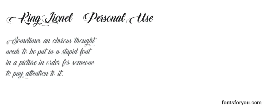Schriftart King Lionel   Personal Use