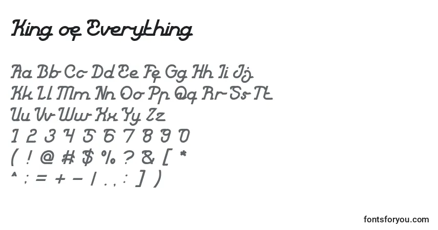 A fonte King of Everything – alfabeto, números, caracteres especiais