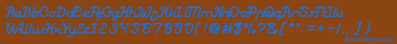 フォントKing of Everything – 茶色の背景に青い文字
