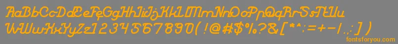 フォントKing of Everything – オレンジの文字は灰色の背景にあります。