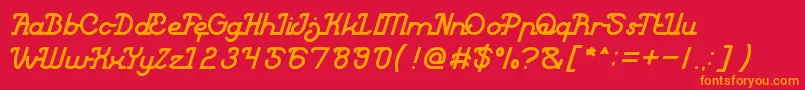King of Everything-Schriftart – Orangefarbene Schriften auf rotem Hintergrund