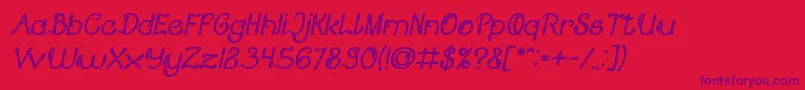 Police KING OF PIRATE Bold Italic – polices violettes sur fond rouge