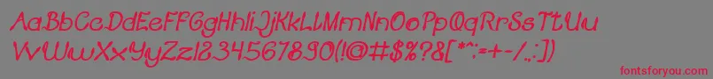 Шрифт KING OF PIRATE Bold Italic – красные шрифты на сером фоне