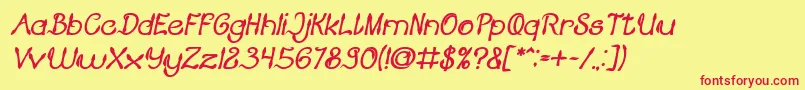 フォントKING OF PIRATE Bold Italic – 赤い文字の黄色い背景