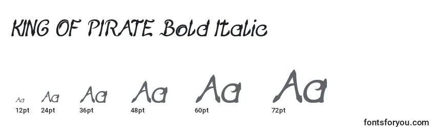 Größen der Schriftart KING OF PIRATE Bold Italic