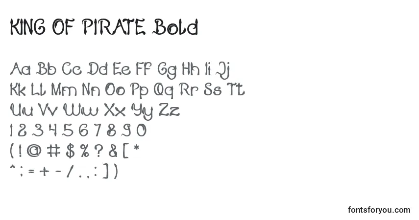 A fonte KING OF PIRATE Bold – alfabeto, números, caracteres especiais