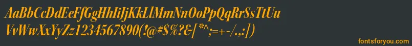 フォントKeplerstdBoldcnitdisp – 黒い背景にオレンジの文字