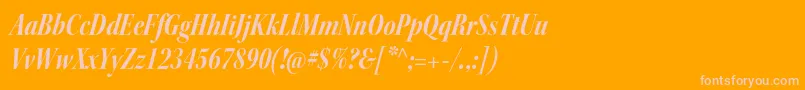 KeplerstdBoldcnitdisp-Schriftart – Rosa Schriften auf orangefarbenem Hintergrund