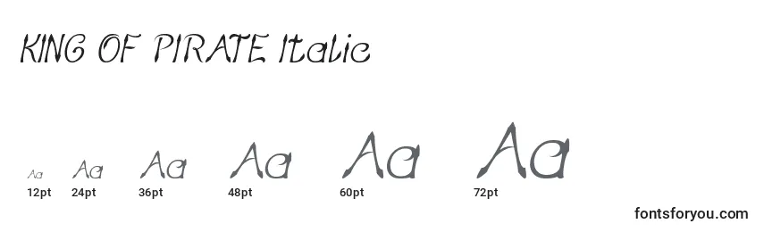 Größen der Schriftart KING OF PIRATE Italic