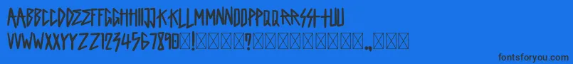 Fonte King Of Rock Demo – fontes pretas em um fundo azul
