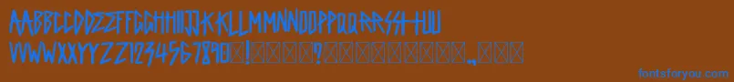 King Of Rock Demo Font – Blue Fonts on Brown Background