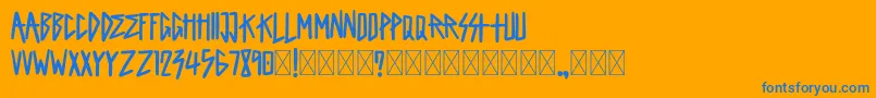 King Of Rock Demo Font – Blue Fonts on Orange Background