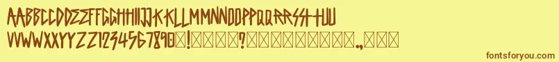 King Of Rock Demo Font – Brown Fonts on Yellow Background