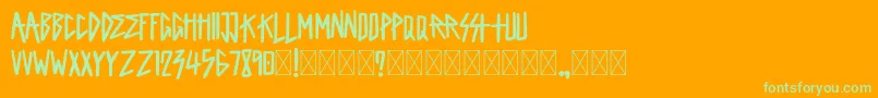King Of Rock Demo Font – Green Fonts on Orange Background