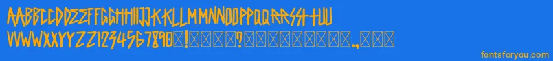 King Of Rock Demo Font – Orange Fonts on Blue Background