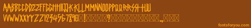 King Of Rock Demo Font – Orange Fonts on Brown Background