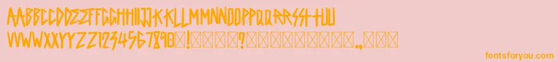 King Of Rock Demo Font – Orange Fonts on Pink Background