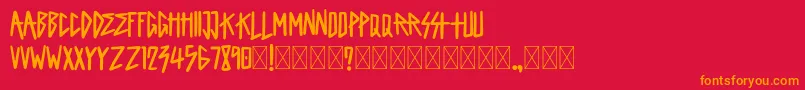 King Of Rock Demo Font – Orange Fonts on Red Background