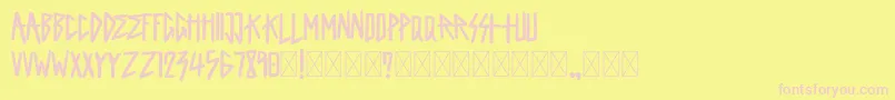 King Of Rock Demo Font – Pink Fonts on Yellow Background