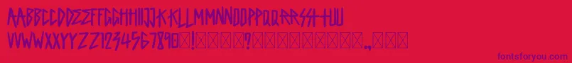 King Of Rock Demo Font – Purple Fonts on Red Background
