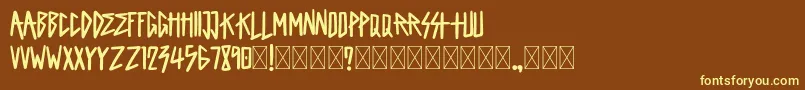 King Of Rock Demo Font – Yellow Fonts on Brown Background