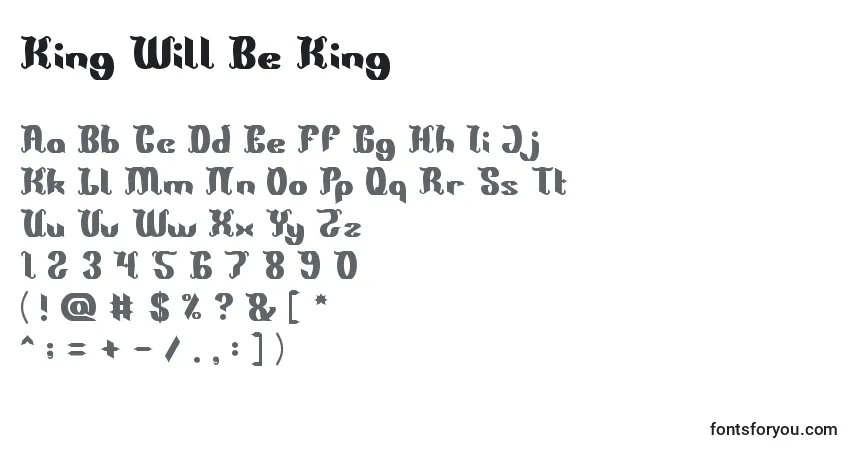 A fonte King Will Be King – alfabeto, números, caracteres especiais