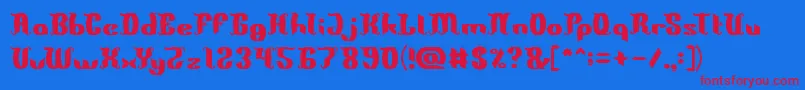 Fonte King Will Be King – fontes vermelhas em um fundo azul